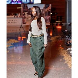 Stephanie High Waist Pleated Trousers | Olive Green by Styled by Breyana